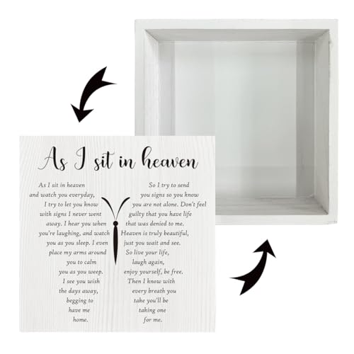 As I Sit In Heaven, Memorial GIft, Sympathy Gift in Memory of Loved One Gifts, Rememberance Gift for Loss of Mother Father Mom Dad, Gifts For Loss Of Loved One Desktop Decor