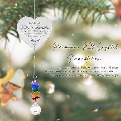 Aluminum Ornament Suncatcher - Christmas Mother's Day Birthday Gift for Women - Mothers and Daughters Keepsake - Heartfelt Gifts for Mom, Grandma, Nana, Mama, Daughters, Granddaughters - color: Never Truly Part