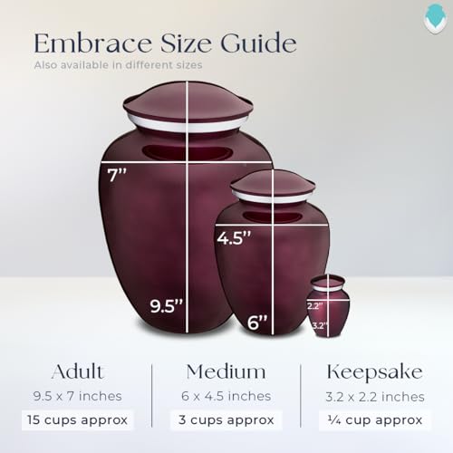 Embrace Keepsake Personalized Butterfly Cremation Urns for Human Ashes I Cherry Purple Funeral Urn for Men and Women with Double Side Engraving I 3.5 lbs - color: Cherry Purple