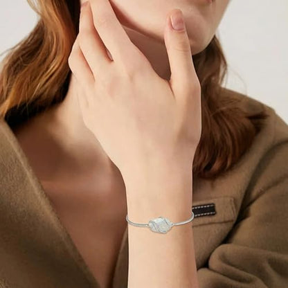 Hummingbird/Bee/Black Cat/Butterfly/Dragonfly Bracelet 925 Sterling Silver Opal Bracelet Opal Jewelry Gifts for Women Mom Wife - style: Opal