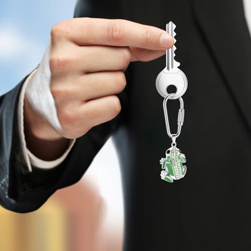 Frog Urn Necklace for Ashes Animals Cremation Jewelry Stainlee Steel Memorial Necklaces Keepsake Jewelry Ashe Holder Pendant for Human Ashes with Filling Kits - color: Green-keychain