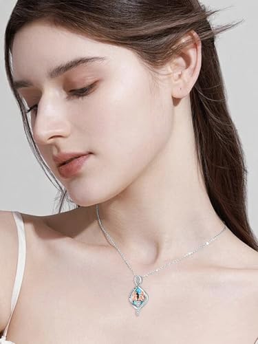 WINNICACA Silver Cremation Urn Necklaces for Ashes of Loved Ones - style: Urn Necklace for Sisters