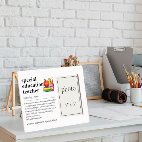 Special Education Teacher Appreciation Gifts Picture Frame, 4 x 6 in Photo | Thank You Gifts for Autism SPED Teacher, Special Education Teacher Definition Wooden Picture Frame - color: special education teacher