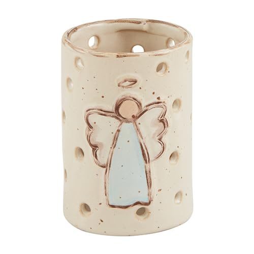 Mud Pie Farmhouse Tall Angel Votive Holders, White - size: One Size