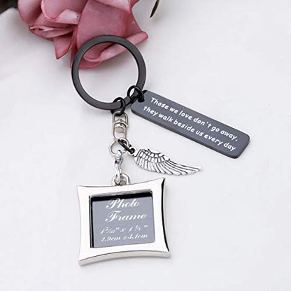 AKTAP Photo Frame Keychain Memorial Gifts Those We Love Don't Go Away Picture Frame Keyring