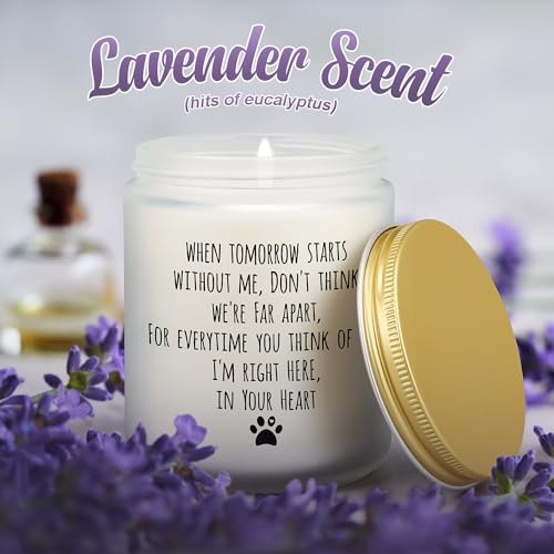 Dog Memorial Gifts for Loss of Dog, Pet Loss Sympathy Gift for Cat | Dog Passing Away Gifts, Pet Memorial Bereavement Present, Remembrance Condolence Grieving Candle for Dog Death, Lavender