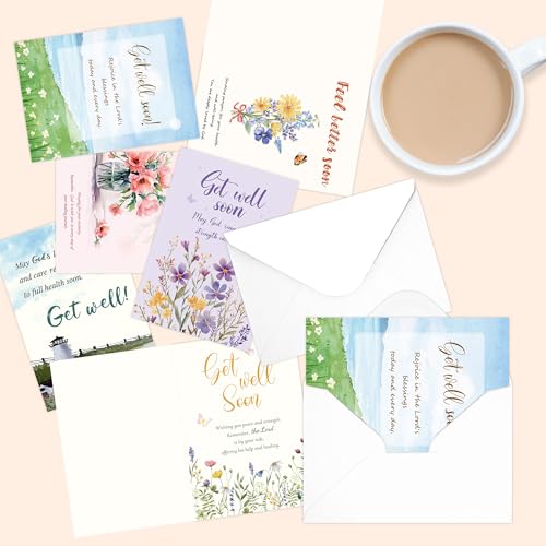 24 Pcs Christian Get Well Soon Cards - color: Get Well Soon