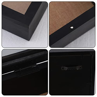 Large Shadow Box 16x20 Extra Deep Shadow Boxes Display Cases, Front Opening Shadow Boxes Bulk with Magnetic Door for Wedding Military Jersey Pet Memorial Ticket Stub Keepsakes - Black | Solid Wood; 16x20-Inch Display; 4-Inch External Depth; Magnetic Front