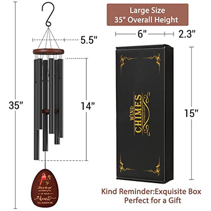 Suntimber Memorial Wind Chimes Sympathy Gifts for Loss of Loved One | 35" Cardinal WindChimes in Memory of a loved one Mother Father,Memorial Gifts for Bereavement Funeral,outdoor clerarance - size: 35" Cardinal