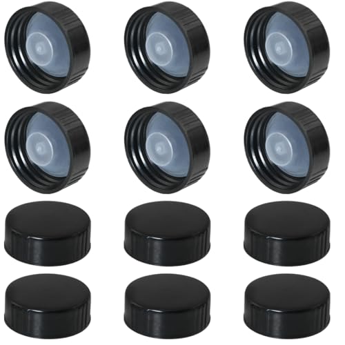 MEETOOT 12PCS 33mm Black Phenolic Resin Sealed Screw Cap Reusable Fermentation Vessel Replacement Lid Suitable for Daily Chemicals Food Cosmetics Bottle - size: 33mm