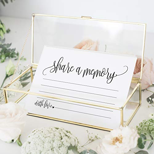 Bliss Collections Share a Memory Cards Heart Script, Cards for Weddings | Showers, Birthdays, Celebration of Life, Funeral, Retirement, Going Away and Graduation Memories, 4"x6" (Pack of 50) - style: Heart Script