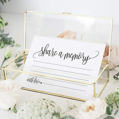Bliss Collections Share a Memory Cards Heart Script, Cards for Weddings | Showers, Birthdays, Celebration of Life, Funeral, Retirement, Going Away and Graduation Memories, 4"x6" (Pack of 50) - style: Heart Script