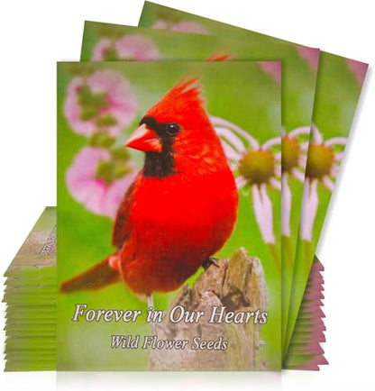 25 Wildflower Seed Packets - Celebration of Life Decorations - Funeral Favors - Memorial - Wild Flower Seeds Throw and Grow Perennial & Annual Mix to Attract Pollinators Bees and Butterflies Non-GMO