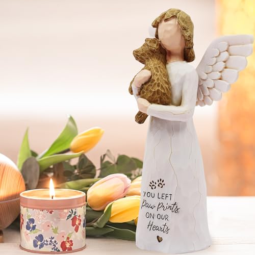 BORLESTA Memorial Gifts Angel - Sympathy Gifts for Loss of Loved One, Dog Memorial Gifts for Loss of Dog, Dog Passing Away Gifts - Dog Angel Figurines