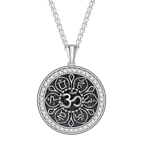 925 Sterling Silver Patron Saint Necklace Amulet Miraculous Medal Pendant Jewelry for Men Women with Friendship Talisman Travel Inspirational Gifts - color: black-H