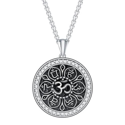 925 Sterling Silver Patron Saint Necklace Amulet Miraculous Medal Pendant Jewelry for Men Women with Friendship Talisman Travel Inspirational Gifts - color: black-H