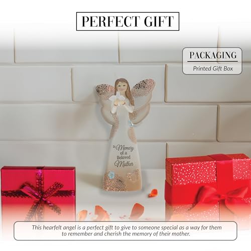 Pavilion Gift Company 19135 Light Your Way Memorial Beloved Mother Angel Figurine, 5-1/2", Brown
