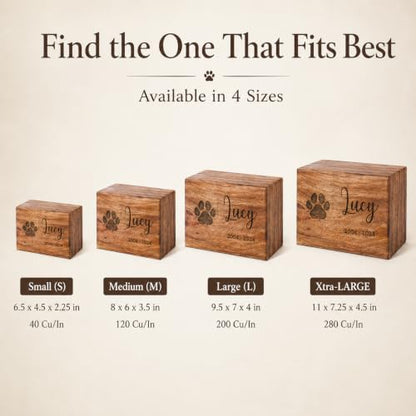 Personalized Wooden Tree of Life Cremation Urn for Human & Pet Ashes, Handmade Wood Memorial Funeral Burial Urn Box for Adults, Male/Female, Custom Sizes 6"x4"x3" to 11"x7"x4" (40–250 lbs Capacity)