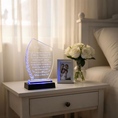 Inspirational Cancer Survivor Gifts for Women - Warrior She is You | Engraved Crystal Plaque Decor with Light Base, Cancer Fighter Patients Sympathy Gift for Woman Mom Friend Birthday Christmas - style: Cancer Survivor +Light Base