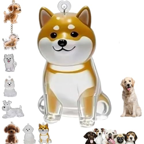 Dog Hair Collector Keychain Charm Memorial Storage Box,Pet Hairs Keychain,Pet Fur Keepsake Capsule Pendant - color: Shiba Inu