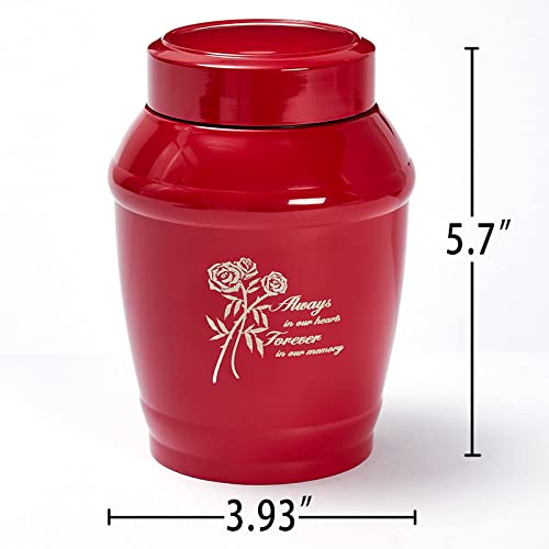 Red Medium Urn for Human Ashes Adult Female/Male - size: Medium