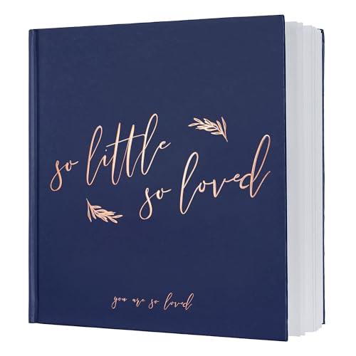 Calculs So Little So Loved Baby Shower Guest Book, Blue - color: Blue & Rose Gold