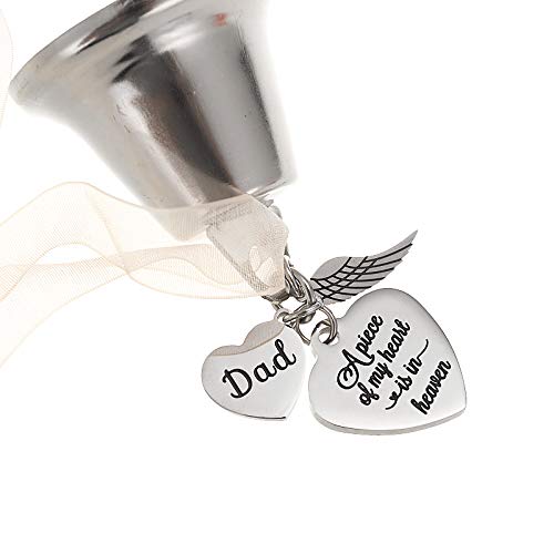 Memorial DAD and MOM Christmas Ornament for Loss of Loved One | A Piece of My Heart Bell Ornament, Christmas in Heaven Remembrance Keepsake, Sympathy Gift for Grieving Families (DAD) - style: DAD