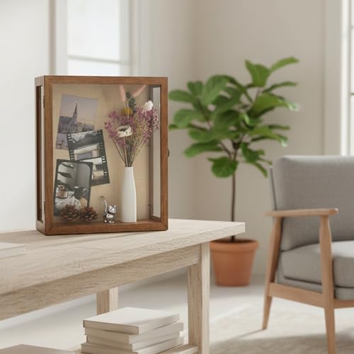 13x16x6 Extra Deep Shadow Box with 3 Removable Panels,Carbonized - color: Carbonized, size: 13x16x6