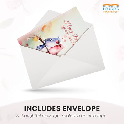Logos Trading Post Christian Happy Birthday Card - To the love of my life, may your birthday be as bright as your smile - Gift Cards for Women with Love Quote