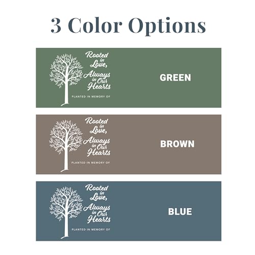 Let's Make Memories Personalized Memorial Garden Stake - Rooted in Love - Sympathy - Blue Tile - color: Rooted in Love - Blue