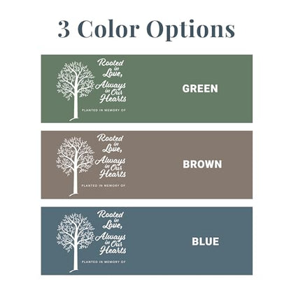 Let's Make Memories Personalized Memorial Garden Stake - Rooted in Love - Sympathy - Blue Tile - color: Rooted in Love - Blue