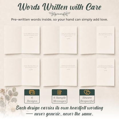 24 Box of Sympathy Cards with Envelopes - 4×6", 300 GSM - color: Floral