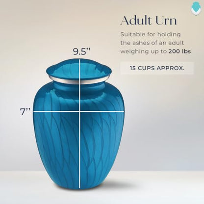 Geturns Embrace Adult Custom Butterfly Cremation Urns for Human Ashes I Pearl Racing Blue Large Funeral Urn for Female and Male I 200 lbs (Pearl Racing Blue) - color: Pearl Racing Blue
