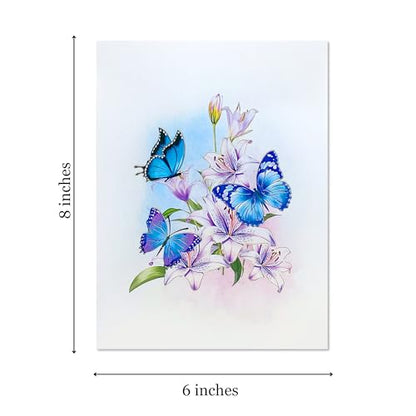 Paper With Deepest Sympathy Card, Lily Pop Up Cards, Loss of Loved One, Pet, Mom, Dad, Child, Thinking Of You, Condolence, Bereavement, Grief (Lily and Butterfly) - color: Lily and Butterfly