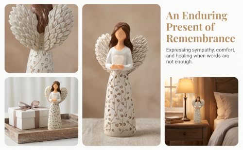 5.9" Sympathy Angel Figurine Remembrance Gift for Loss of Loved One | Remembrance Gift, For Loss of Loved One - color: White03