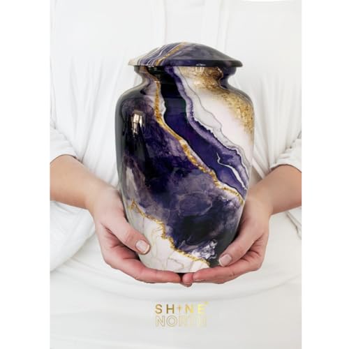 Dream River Cremation Urn for Human Ashes – Full Adult Size Funeral Urn (200 Cubic Inches) with Secure Threaded Lid – Elegant Memorial Urn Home Display - size: Large