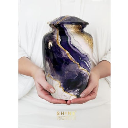 Dream River Cremation Urn for Human Ashes – Full Adult Size Funeral Urn (200 Cubic Inches) with Secure Threaded Lid – Elegant Memorial Urn Home Display - size: Large