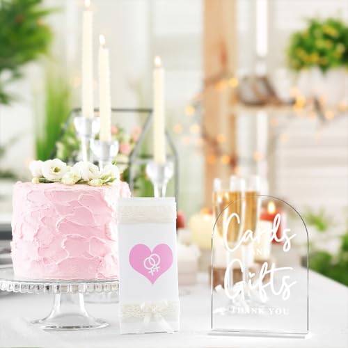 Acrylic Wedding Sign Cards and Gifts Sign for Wedding Wedding Signs for Ceremony Modern Calligraphy Arch Acrylic Table Top Sign for Wedding Reception and Event Party Table - color: Cards and Gifts
