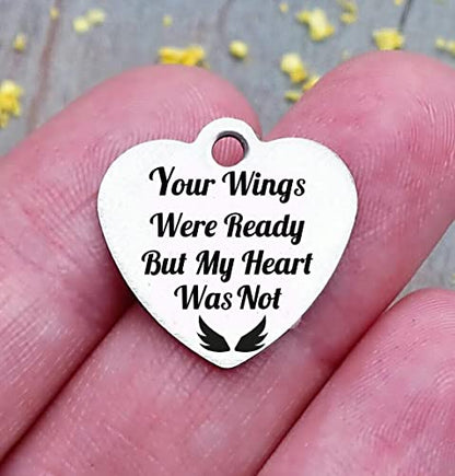 Angel Wing Memorial Christmas Ornaments, Remembrance Sympathy Gifts,Your Wings were Ready But My Heart were Not Ornament for Xmas Tree,in Memory of Loved one Gifts for Loss of Loved one