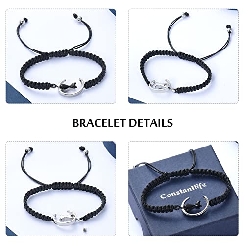 constantlife Cat Cremation Urn Bracelet for Pet Ashes Handmade Braided Rope Adjustable Bangle Stainless Steel Urn Bangle Memorial Jewelry - color: Customize