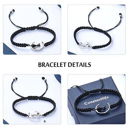 constantlife Cat Cremation Urn Bracelet for Pet Ashes Handmade Braided Rope Adjustable Bangle Stainless Steel Urn Bangle Memorial Jewelry - color: Customize