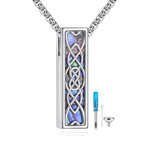 Urn Necklace Ashes 925 Sterling Silver Cremation Pendant Memorial Ashes Abalone Shell Pendant Jewelry Gift for Women Men - style: Celtic Knot