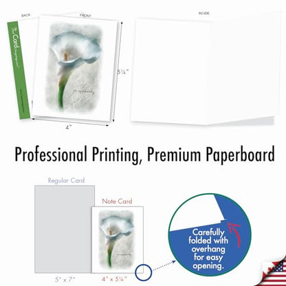 The Best Card Company - 10 Blank Sympathy Note Cards (4 x 5.12 Inch) - Assorted Flowers, Funeral, Sorry Condolence - Blooming Memories M6598SRB - style: Blooming Memories - Blank