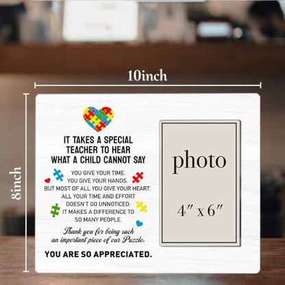 Autism Teacher Appreciation Gifts, SPED Teacher Wooden Picture Frame | Autism Teacher Picture Frame for 4 x 6 in Photo, Thank You Gifts for Autism Special Education Teacher - color: special teacher