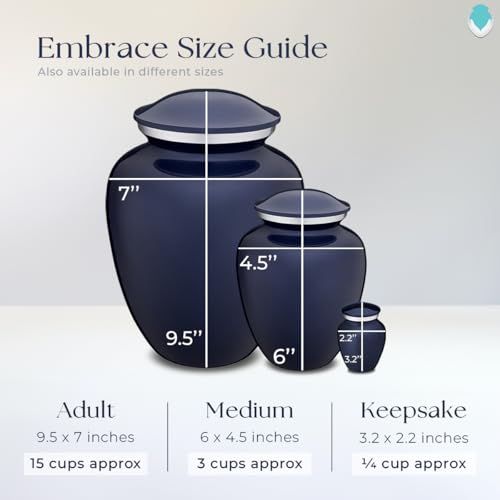 Geturns - Adult Custom Butterfly Cremation Urns for Human Ashes I Cobalt Blue Large Funeral Urn for Female and Male I 200 lbs - color: Cobalt Blue