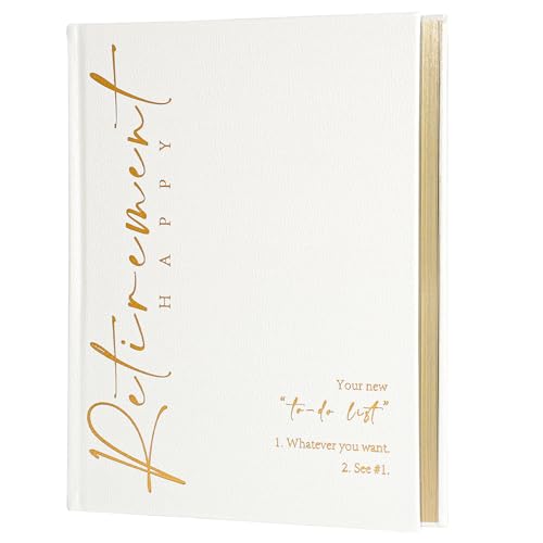 Lankaiva Happy Retirement Guest Book – Keepsake Photo Album & Memory Book for Retirement Party, Farewell Signing Gift for Colleagues, Friends, Women and Men, White - color: White