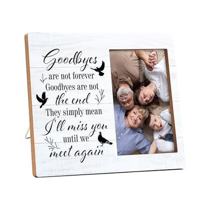 Memorial Pictures Frame, Goodbyes Are Not Forever Goodbye Are Not The End Photo Frame, Sympathy Gifts For Loss Of Loved One, Farmhouse Home Living Room Bedroom Decoration -b33