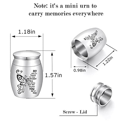 SOITIS Small Urn for Ashes 1.57 Inches Small Keepsake Urn for Human Ashes Butterfly Mini Urn Stainless Steel Ash Holder Small Ash Urn for Women, Silver Keepsake - size: 1.57Inch No-Custom