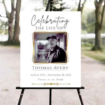 Funeral Welcome Sign, Celebration of Life Welcome Sign, Memorial Sign, in Loving Memory Sign, Celebration of Life Funeral Sign, Celebration of Life Sign, Memorial Sign with Photo #W332 - color: Version #21