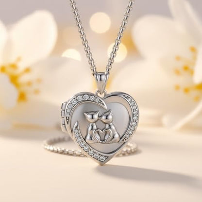 925 Sterling Silver Pictures Locket Necklace for Women Men - color: Black plated 6